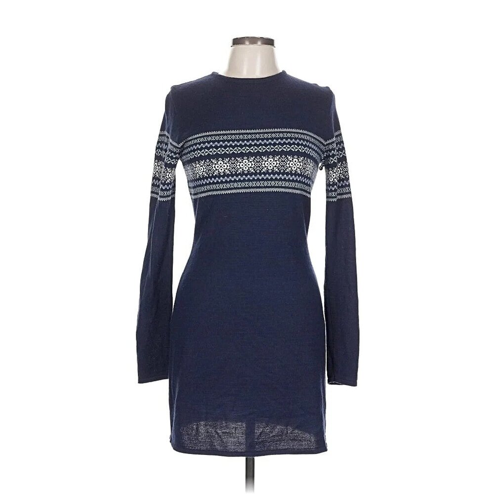 Vtg Y2K Esprit De Corp Fair Isle Sweater Dress | 90s Old Money Dark Academia Lg - Picture 2 of 8